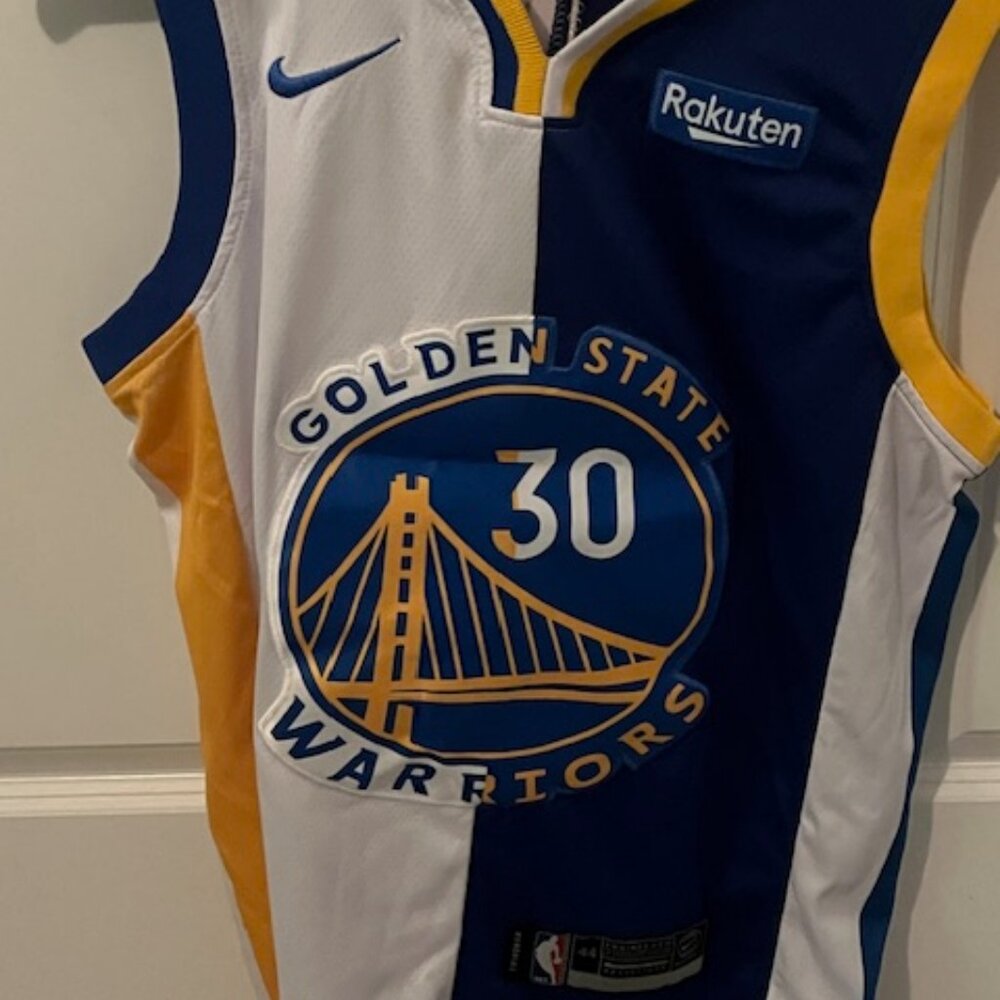 Steph Curry Blue and white Mismatch jersey
